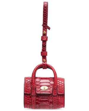 Mulberry Mini Bayswater Schlüsselanhänger Mit Schlangenleder-Effekt - Rot