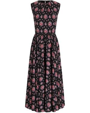 Dolce & Gabbana Floral Midi Dress - Black
