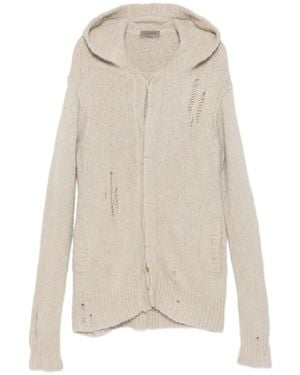 Yohji Yamamoto Cardigan À Effet Usé - White