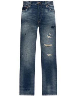 Emporio Armani Distressed Loose-Fit Jeans - Blue