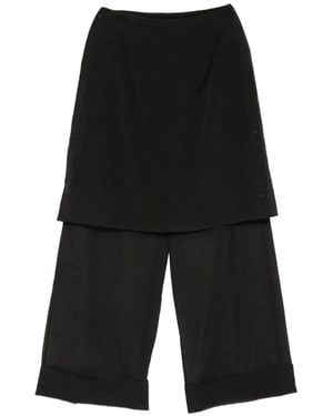 Viktoria Chan Zip-Fatening Palazzo Pants - Black