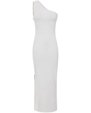 Elisabetta Franchi Carpet Knit Dress With Zip - White