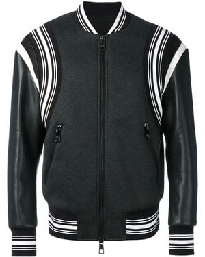 Neil Barrett Striped Trim Bomber Jacket - Black
