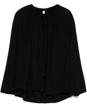 TOTEME Cape Mit Kordelzug - Schwarz