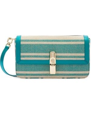 Furla Gestreifte Iride Satchel-Tasche - Blau