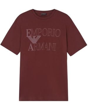 Emporio Armani Logo-Print T-Shirt - Red