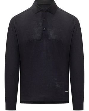 Premiata Langärmeliges Poloshirt - Blau