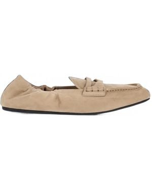 Miu Miu Mocasines Con Detalle Fruncido - Blanco