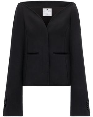 Courreges Kraagloze Blazer - Zwart
