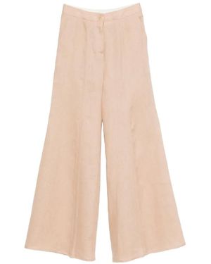 Semicouture Wide-Leg Tailored Trousers - Natural