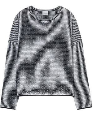 Closed Striped Long-Sleeve T-Shirt - Grey