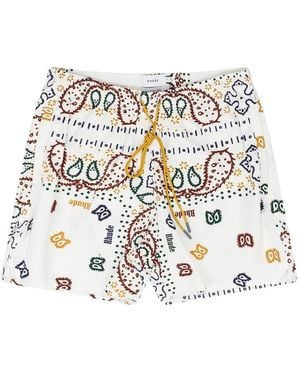 Rhude Logo Swim Trunks - White