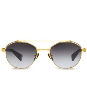 Balmain Round-Frame Sunglasses - Metallic