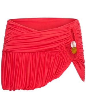 Christopher Esber Beach Glass Bubble Ruched Mini Skirt - Red