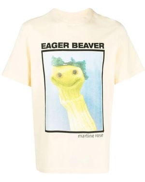 Martine Rose Graphic-Print Cotton T-Shirt - Yellow
