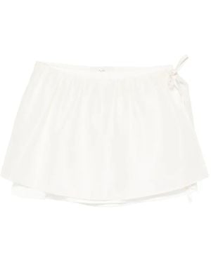 DUNST Drawstring Layered Mini Skirt - White