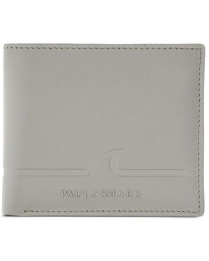 Paul & Shark Fin-Embossed Leather Billfold Wallet - Grey
