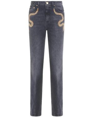 Roberto Cavalli Embellished-detail jeans - Azul