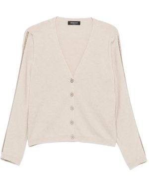 Fabiana Filippi Bead-Embellished V-Neck Cardigan - Natural
