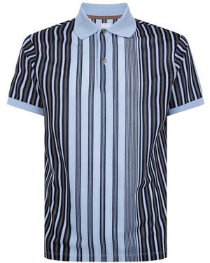 Paul Smith Vertical-Stripe Polo Shirt - Blue