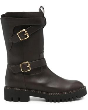 Truman ́s Buckle-Strap Leather Boots - Black