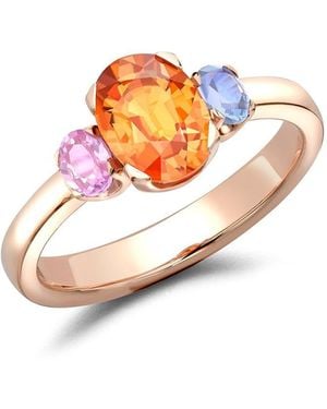 Pragnell 18Kt Rose Fancythree-Stone Sapphire Ring - Pink