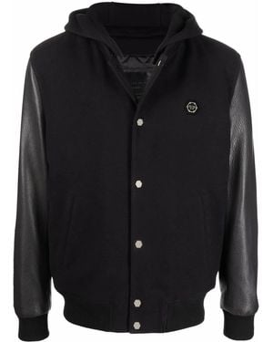 Philipp Plein Long-Sleeve Bomber Jacket - Black