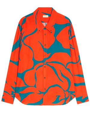 Dries Van Noten Floral Loose Shirt - Orange