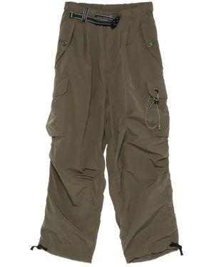 and wander Pantalon Cargo À Taille Ceinturée - Green
