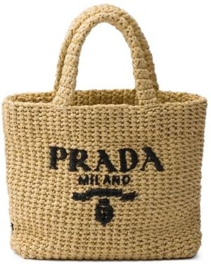 Prada Small Crochet Tote Bag - Metallic