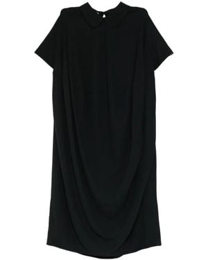 Melitta Baumeister Robe Drapée À Col Claudine - Black
