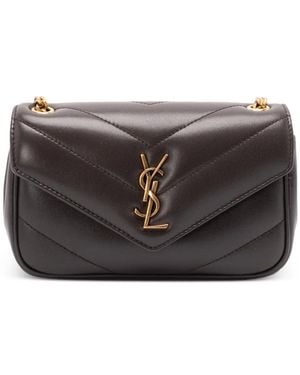 Saint Laurent Mini Loulou Cross Body Bag - Grey