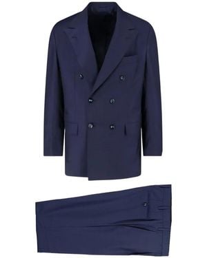 Kiton Double-Breasted Suit - Blue