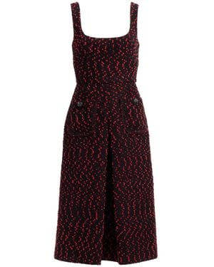 Elie Saab Midikleid Aus Tweed Mit Knopfdetail - Lila