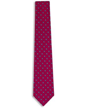 Kiton Corbata De Seda Con Estampado Geométrico - Morado