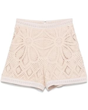 PATBO Gehäkelte Shorts mit Blume - Natur