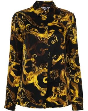 Versace Jeans Couture Watercolour Couture-Print Shirt - Black
