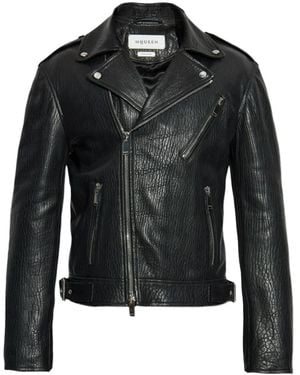 McQueen Strukturierte Bikerjacke - Schwarz