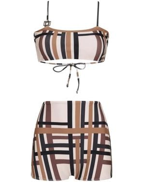 Amir Slama Bikini a cuadros - Blanco