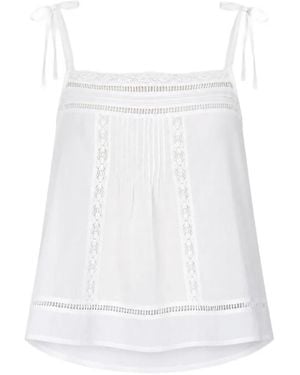 Vanessa Bruno Lace-Trim Tie-Strap Top - White