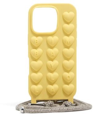 Bimba Y Lola Heart-Embossed Iphone 16 Pro Case - Metallic