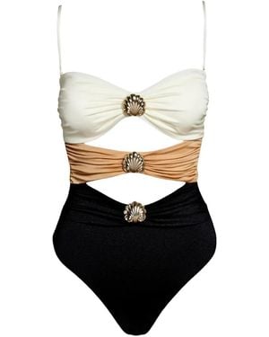 SOFIA ERHAN Shell-embellished swimsuit - Blanco