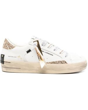 Crime London Sk8 Deluxe Glitter Low-Top Trainers - White