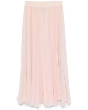 Styland Pleated-Tulle Midi Skirt - Pink