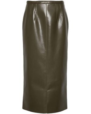 Philosophy Di Lorenzo Serafini Coated-Finish High-Waisted Skirt - Green