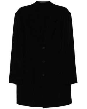 Yohji Yamamoto Buttoned-Cuffs Blazer - Black