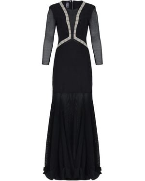 Amir Slama X Astrid Mesh-Panel Maxi Dress - Black