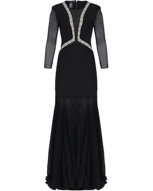 Amir Slama X Astrid Mesh-panel Maxi Dress - ブラック