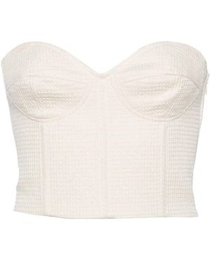 forte_forte Sweetheart-Neck Cotton Crop Top - White