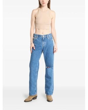 Calvin Klein Jean À Effet Usé - Bleu